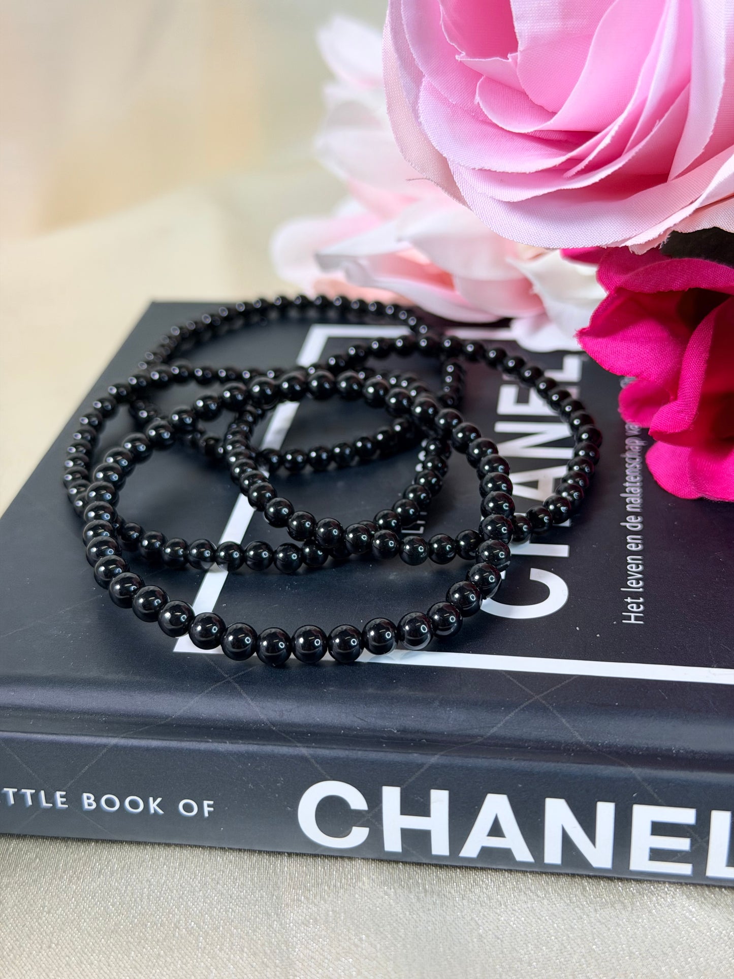 Obsidiaan armband 4mm