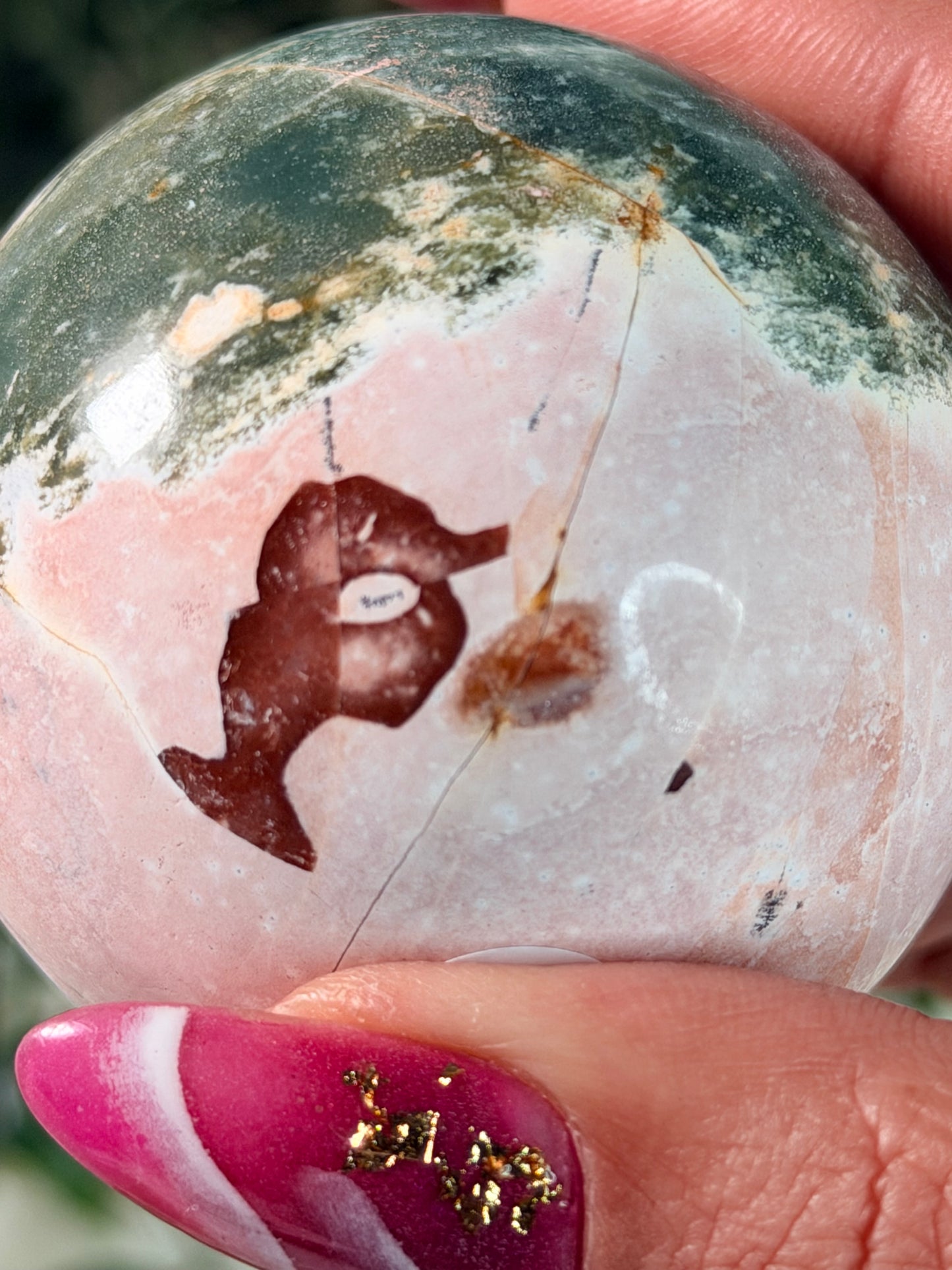 Unicorn Jaspis bol 47A (met zeepaardje 💗)