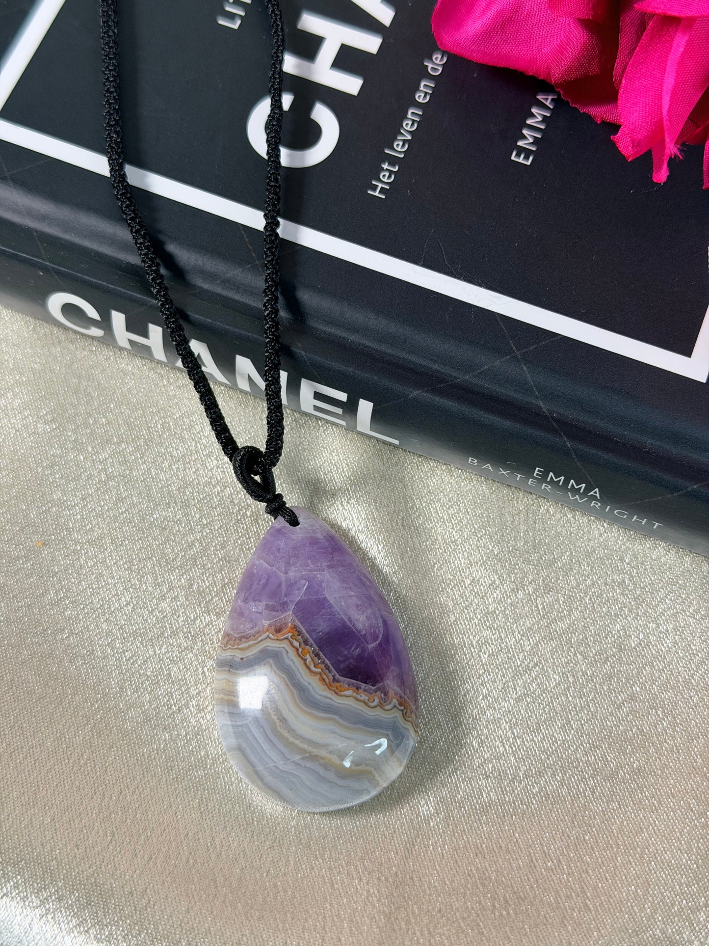 Amethist met Crazy Lace Agaat ketting A1