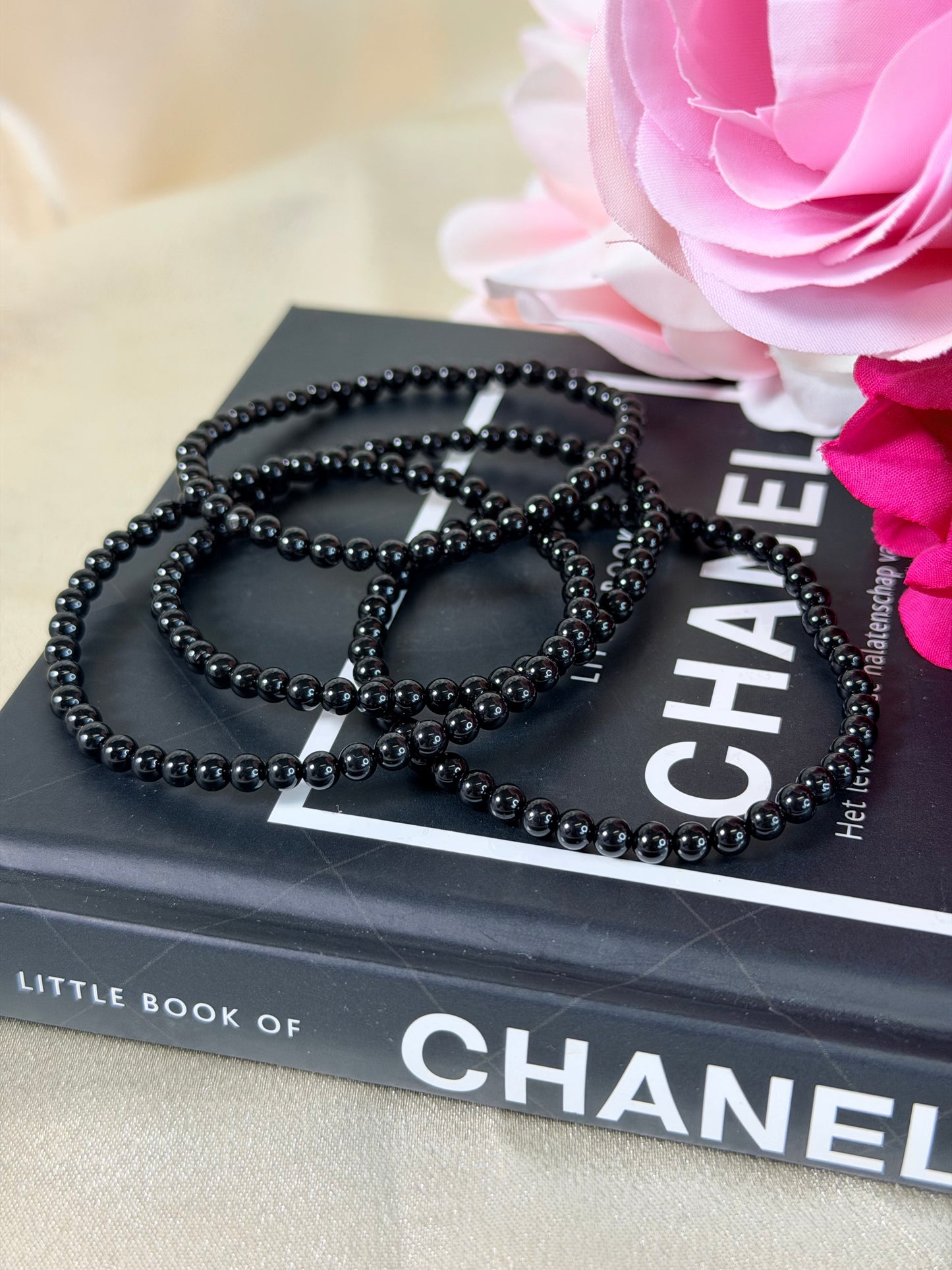 Obsidiaan armband 4mm