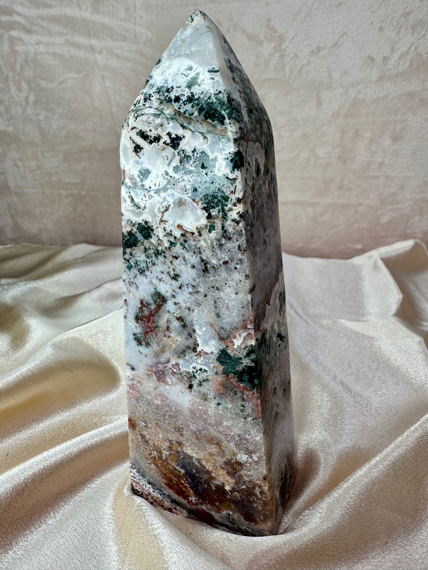 Roze Amethist met groene Jaspis toren 39