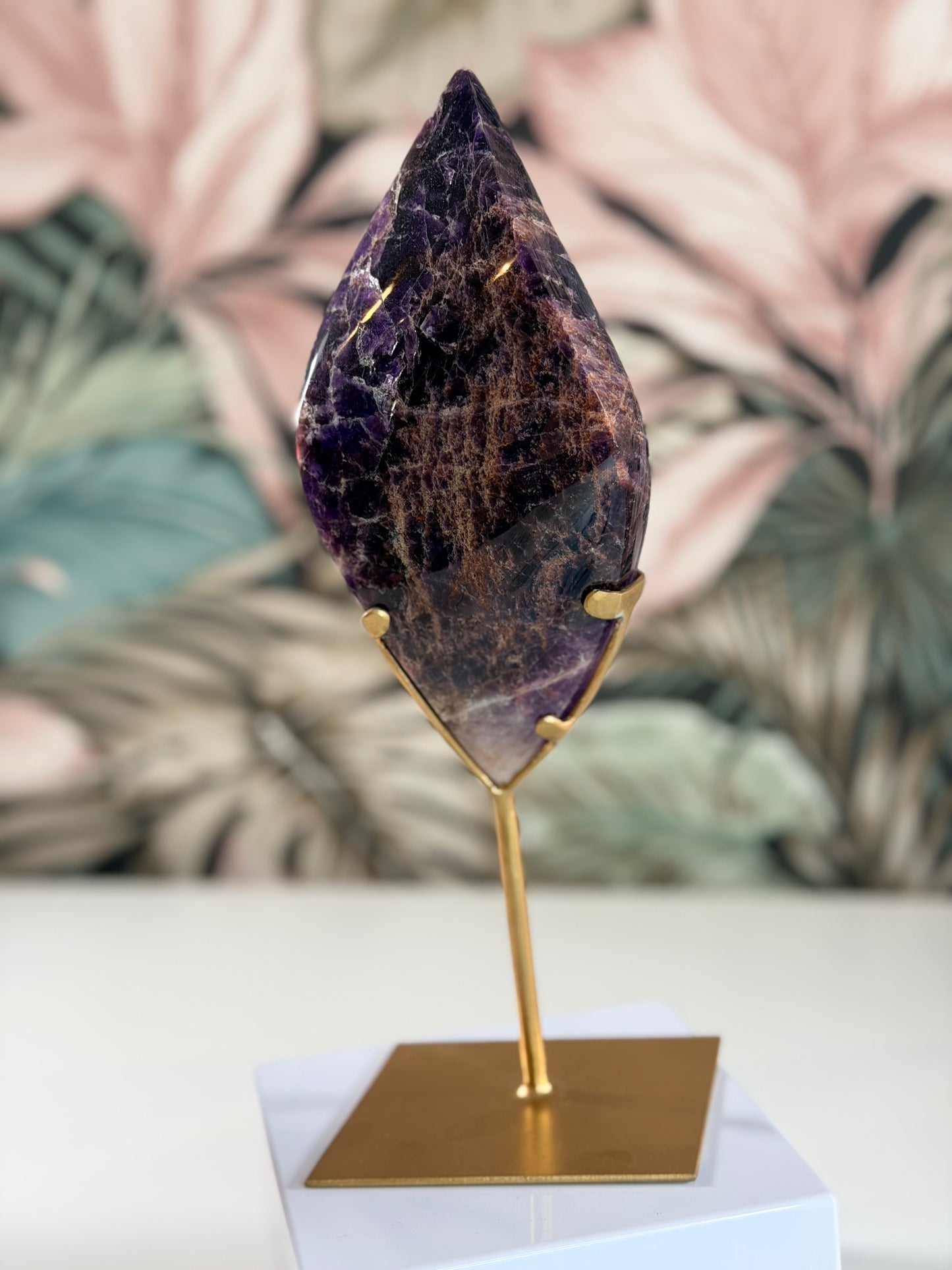 Amethyst freeform on stand