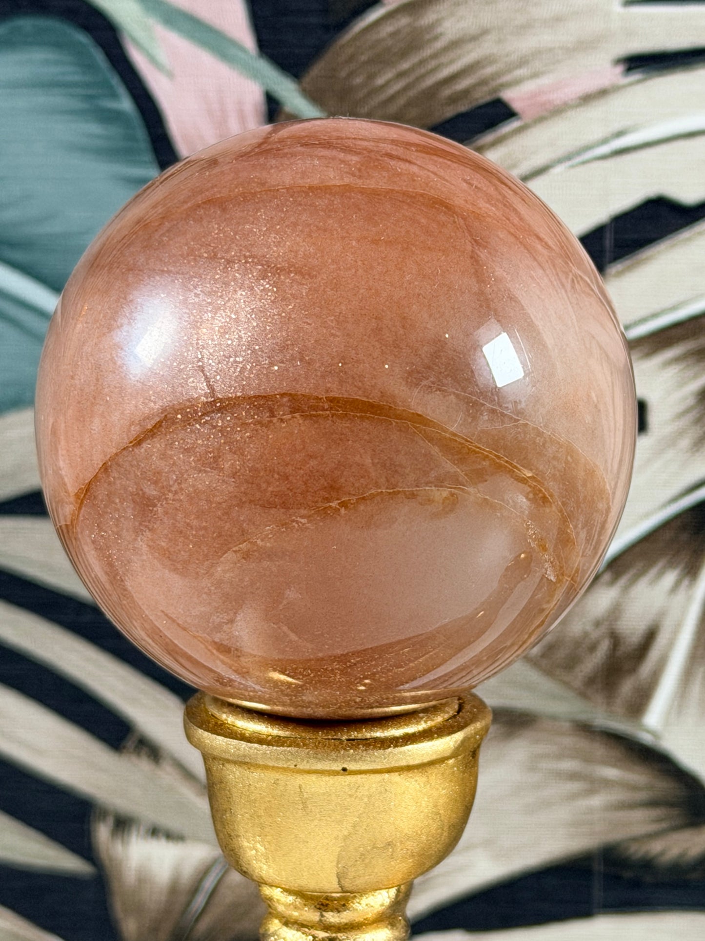 Pfirsich Mondstein Kugel 2P