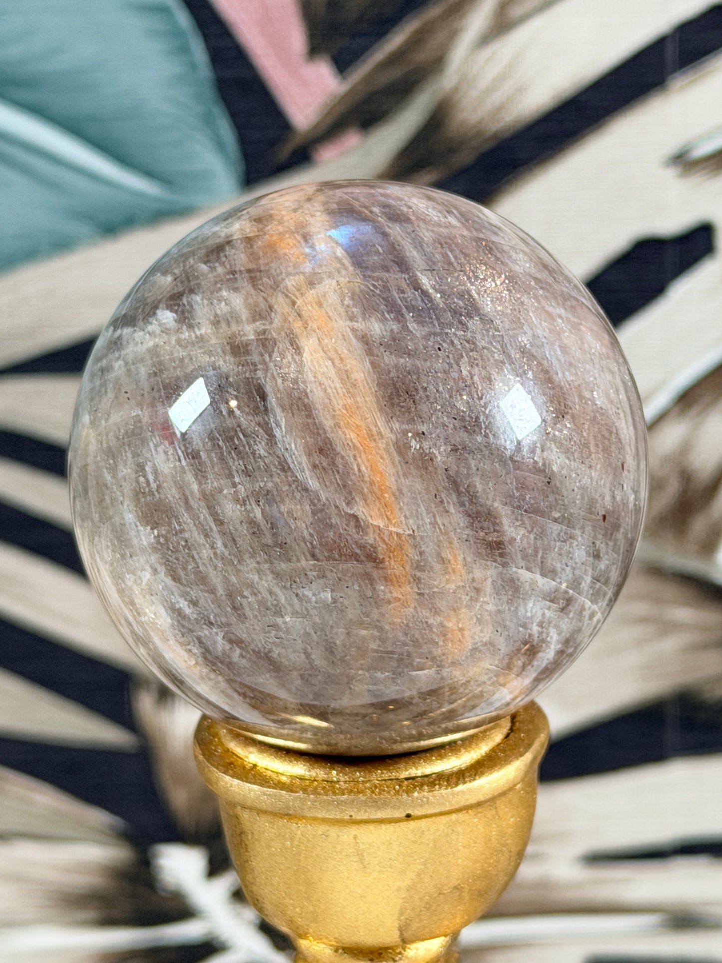 Moonstone with Sunstone ball 3M