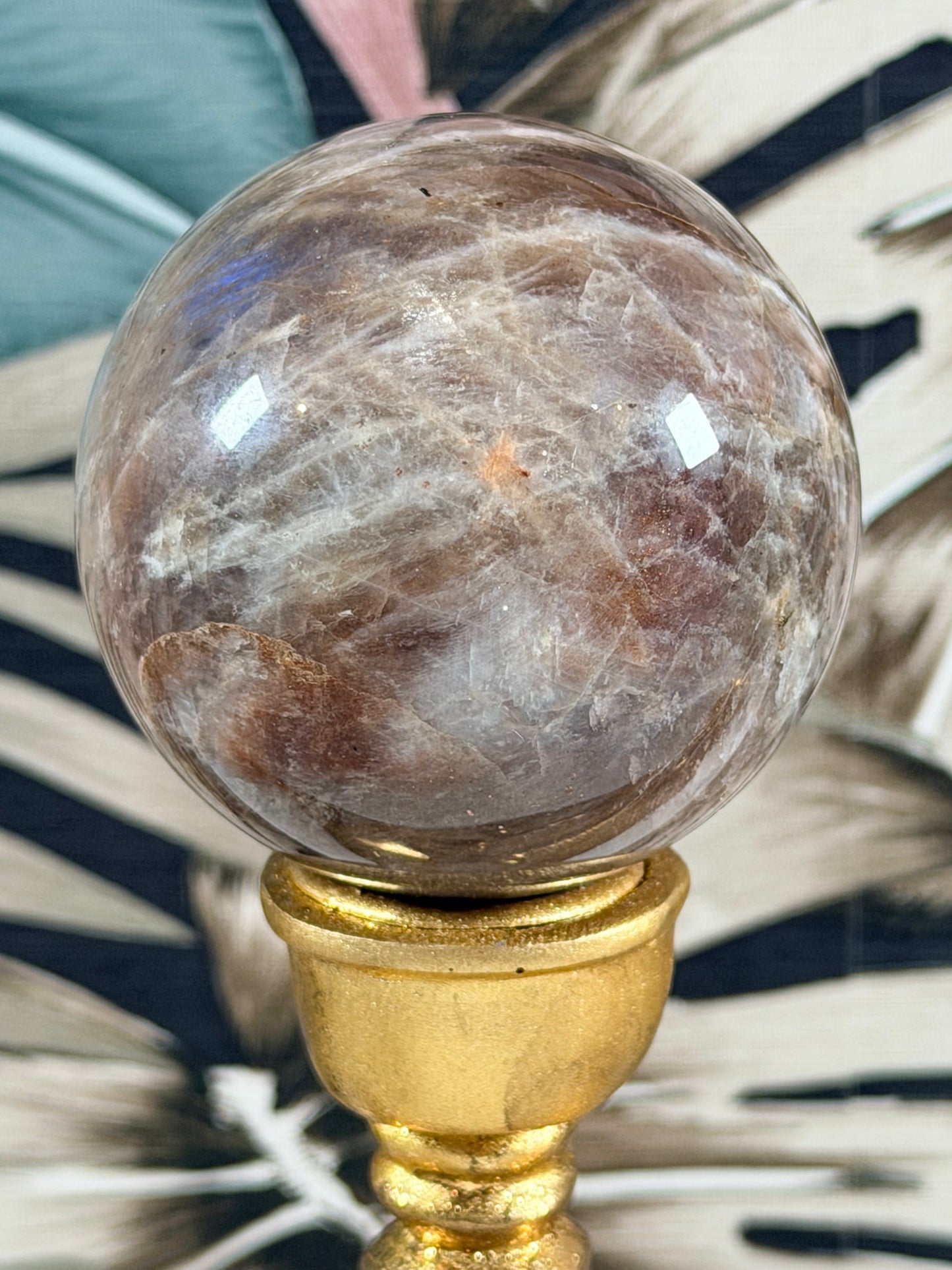 Moonstone with Sunstone ball 9M