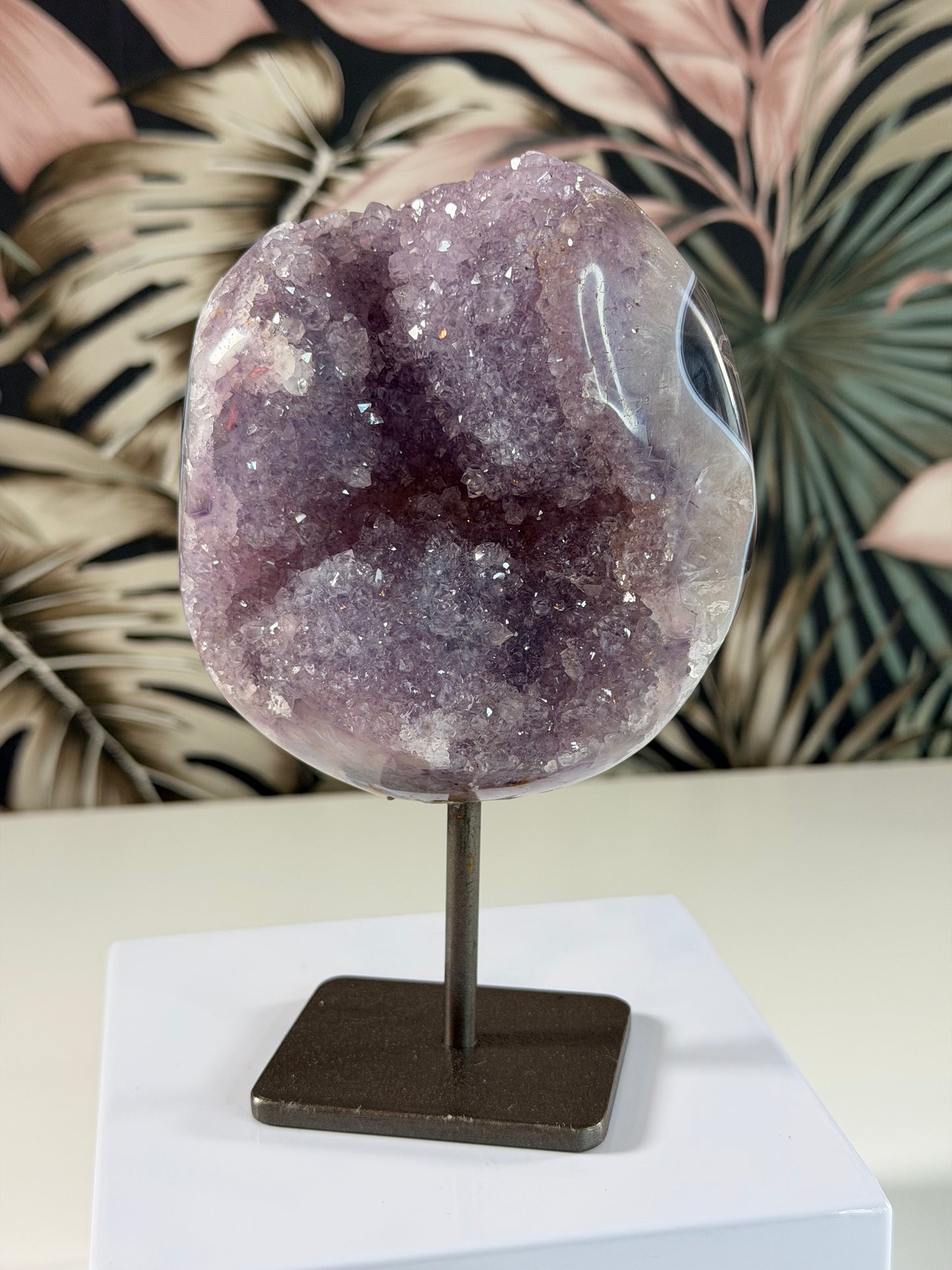 Amethyst with Agate on Stand 2