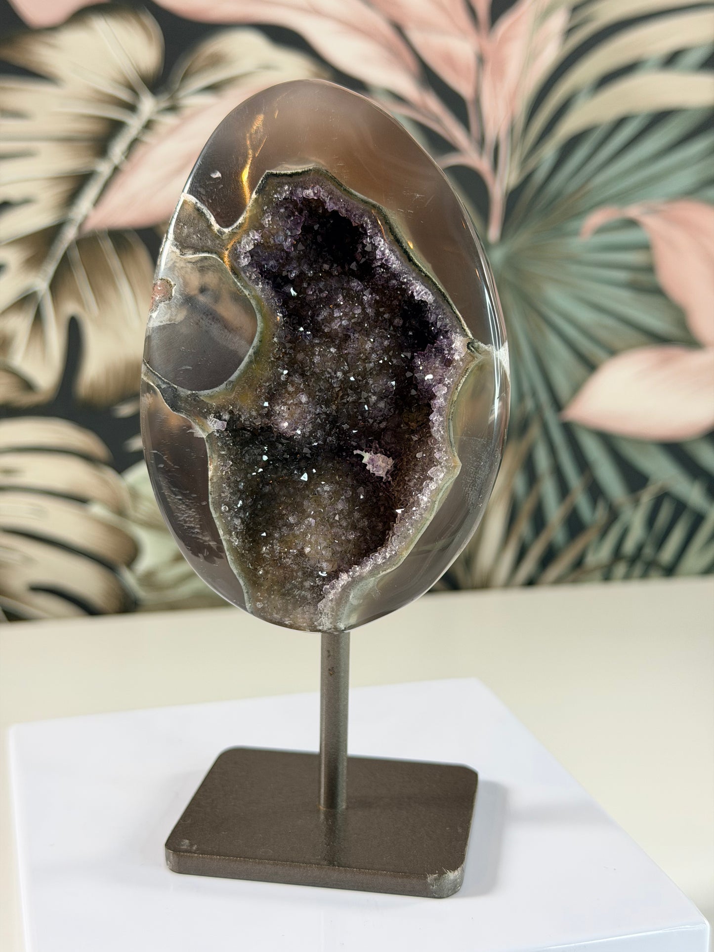 Amethyst with Agate on stand 3