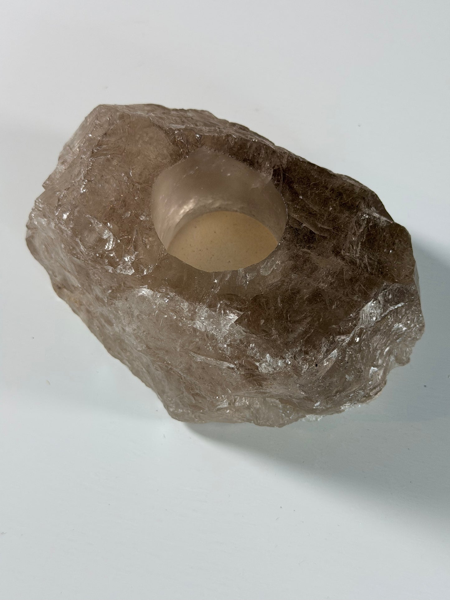 Rauchquarz Teelichthalter 46