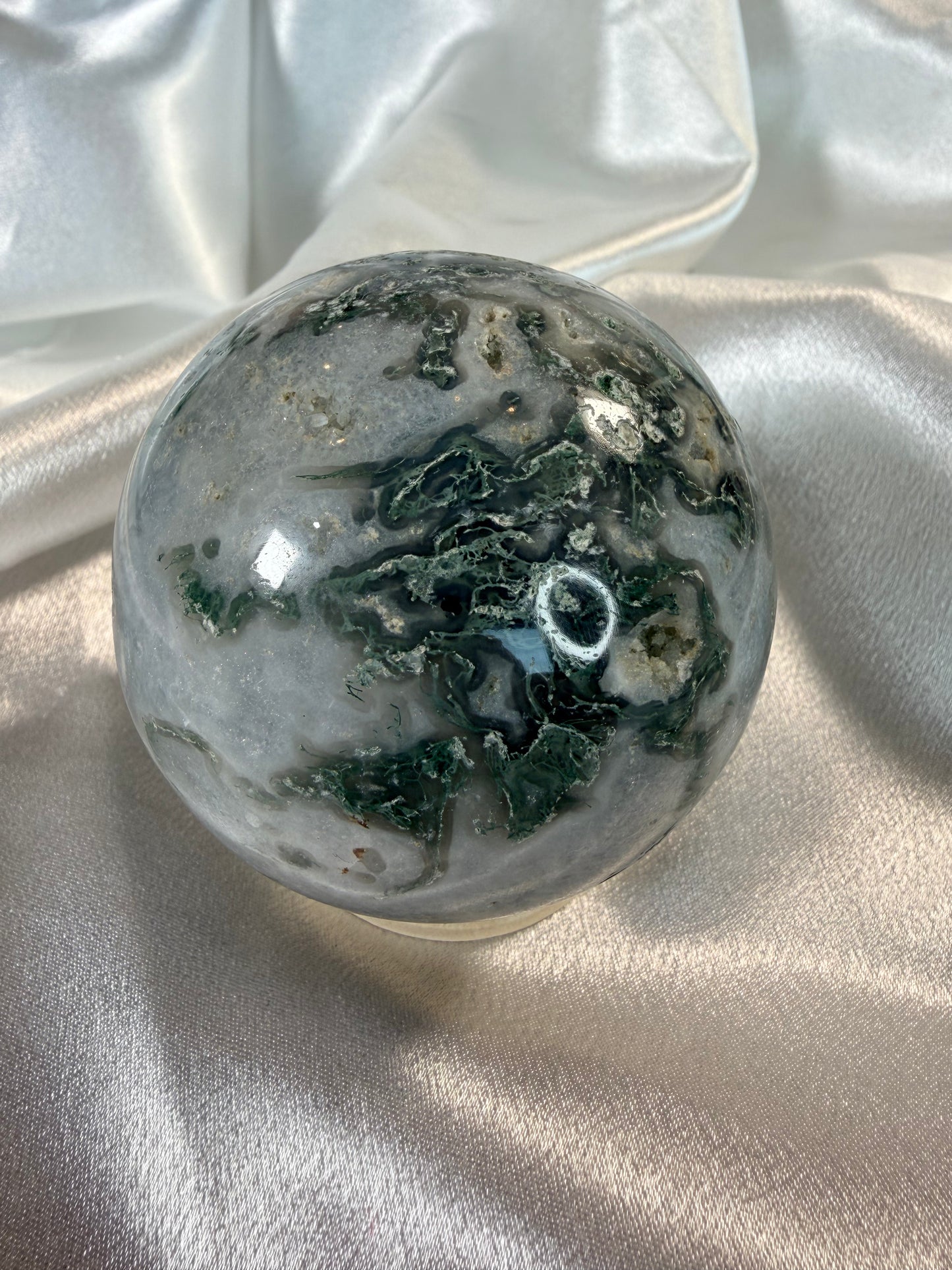Moss Agate sphere 3