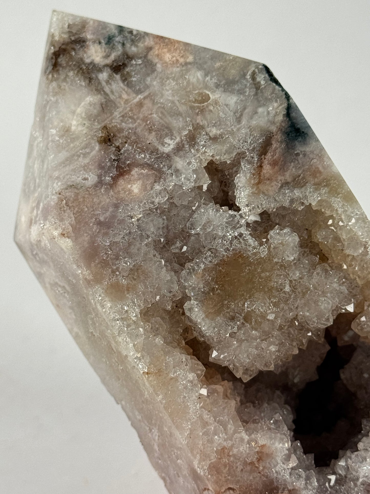 Roze Amethist toren met groene Jaspis 69