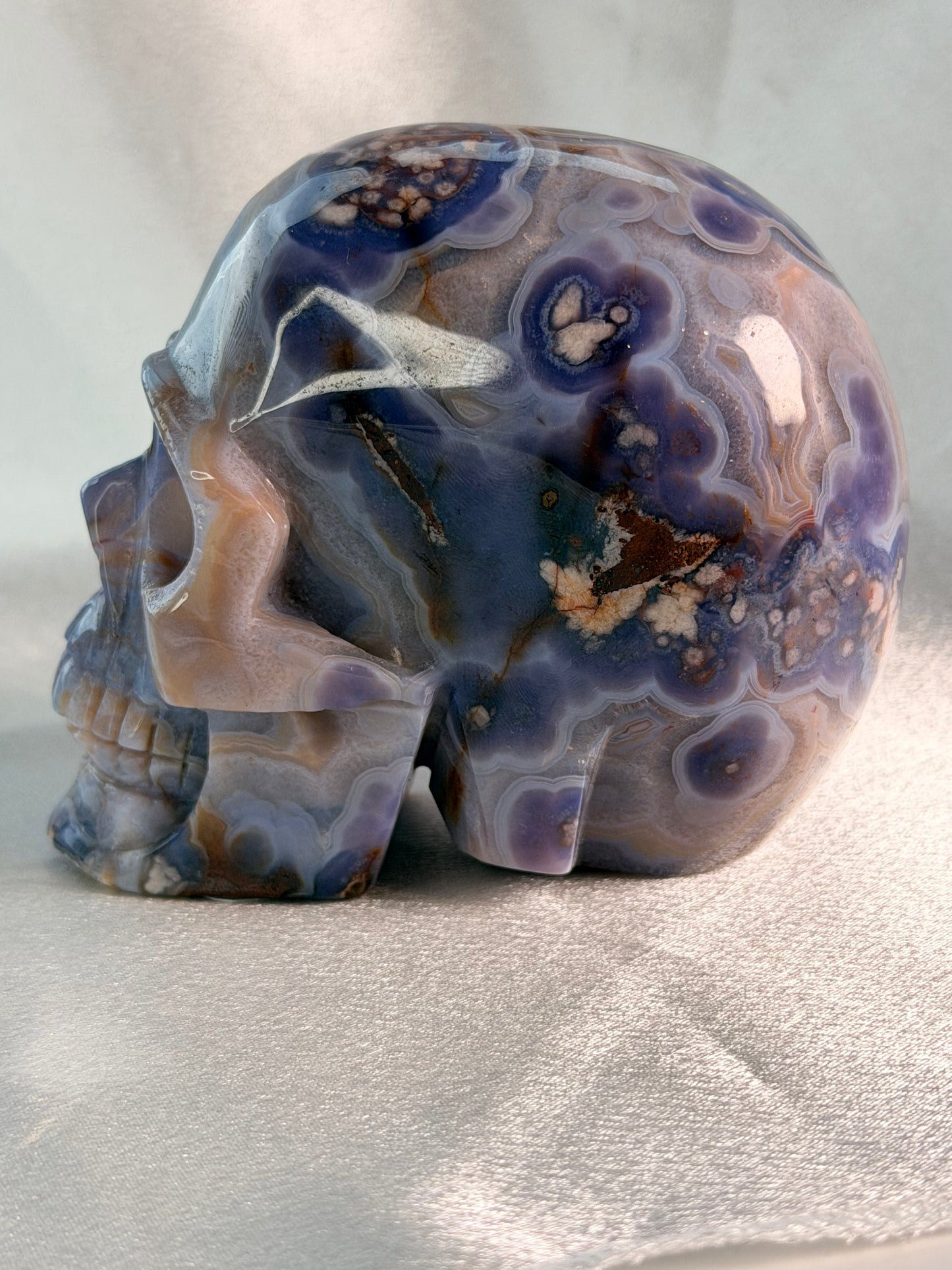 Blauwe Bloem Agaat skull 1