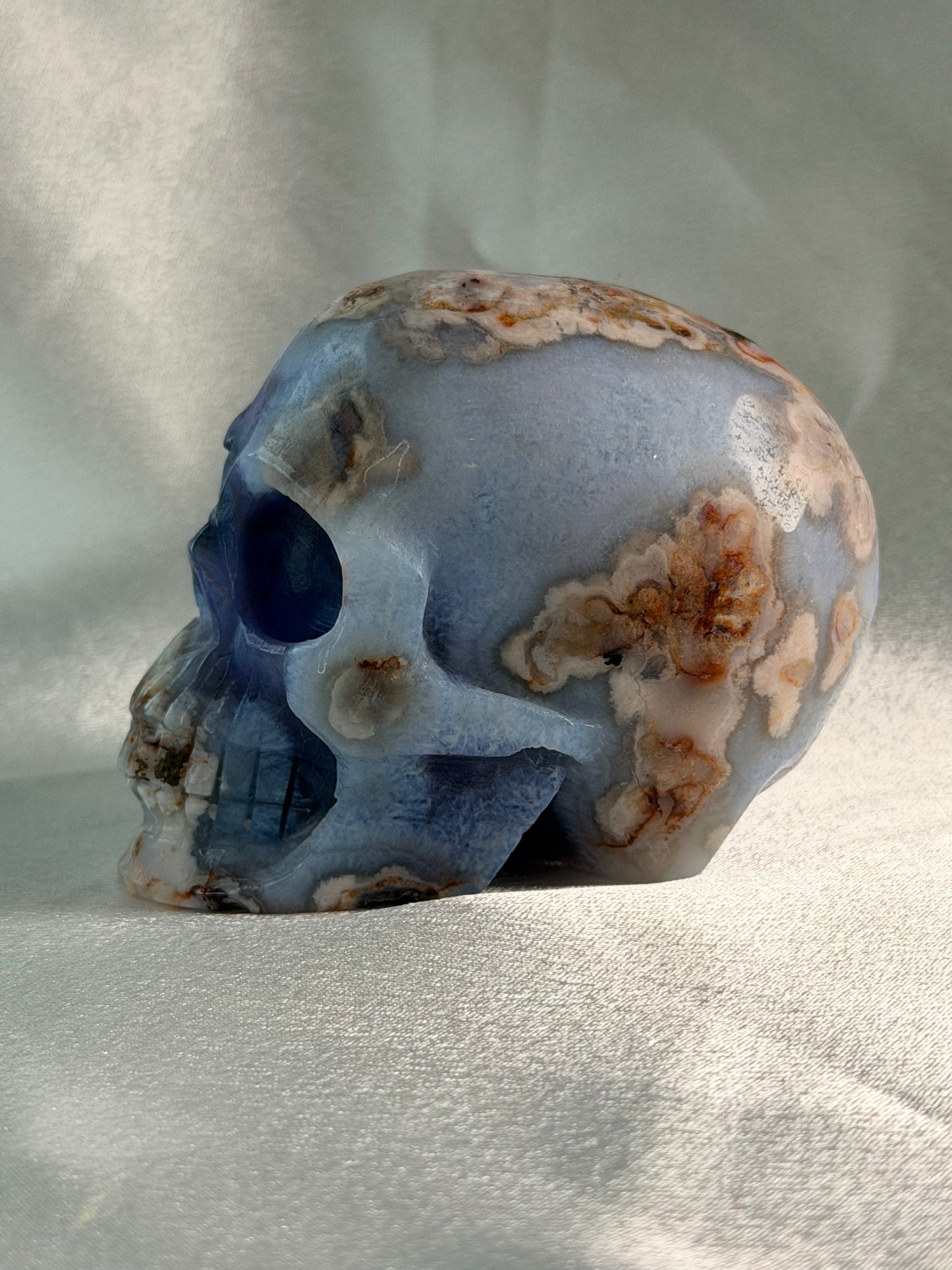 Blauwe Bloem Agaat skull 2