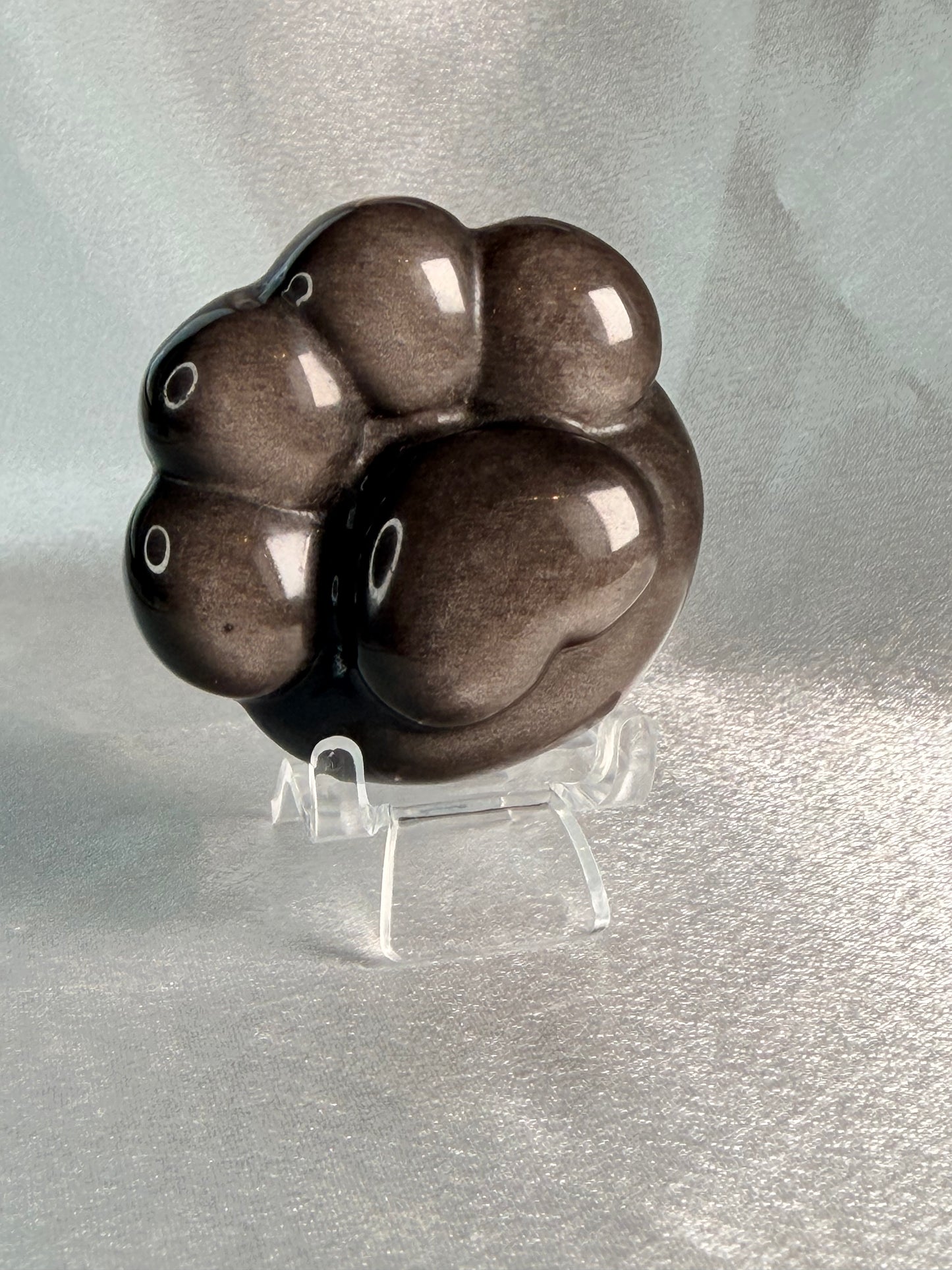 Zilver Obsidiaan kattenpootje 2