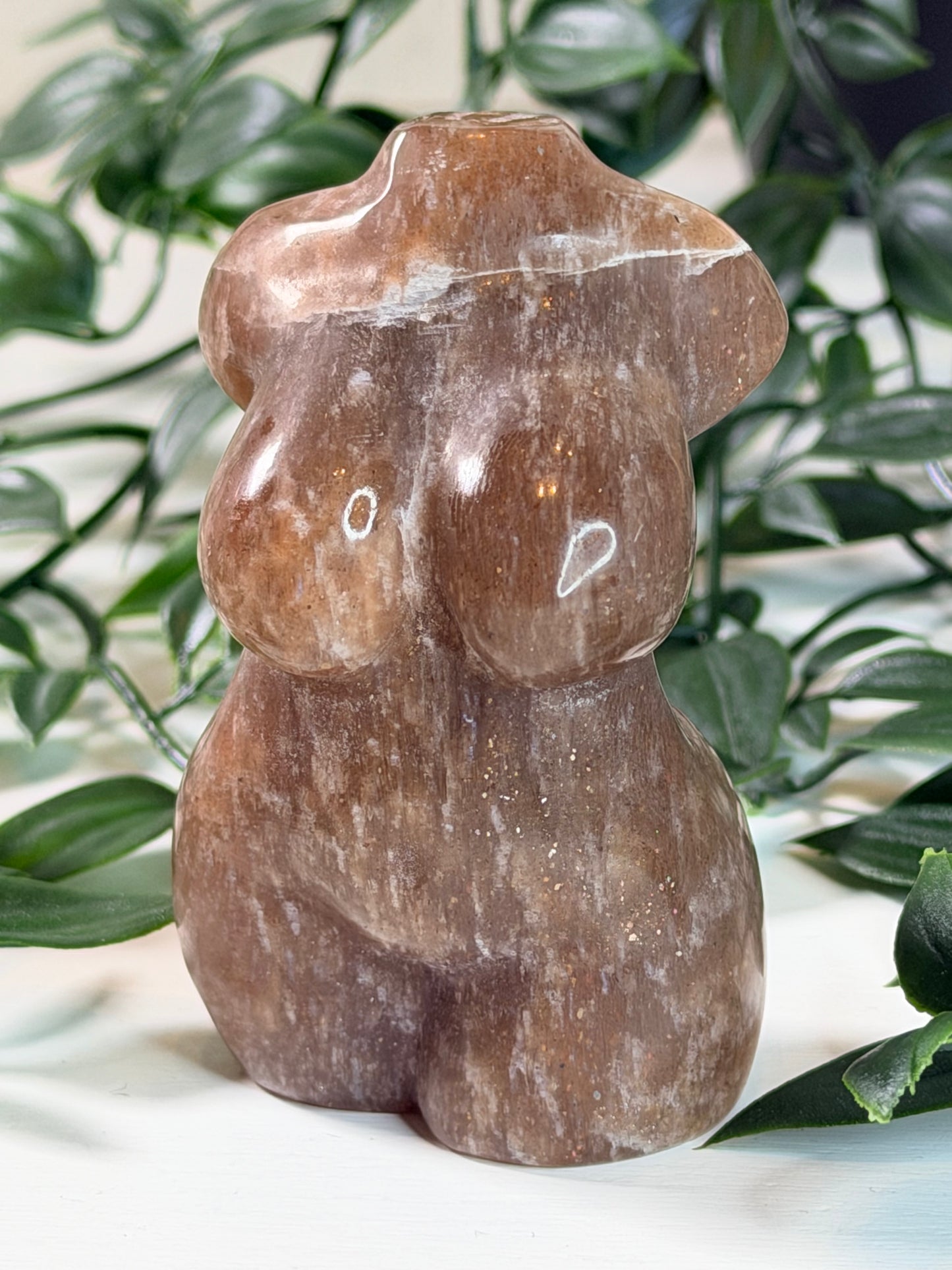 Perzik maansteen met Zonnesteen lady body P2