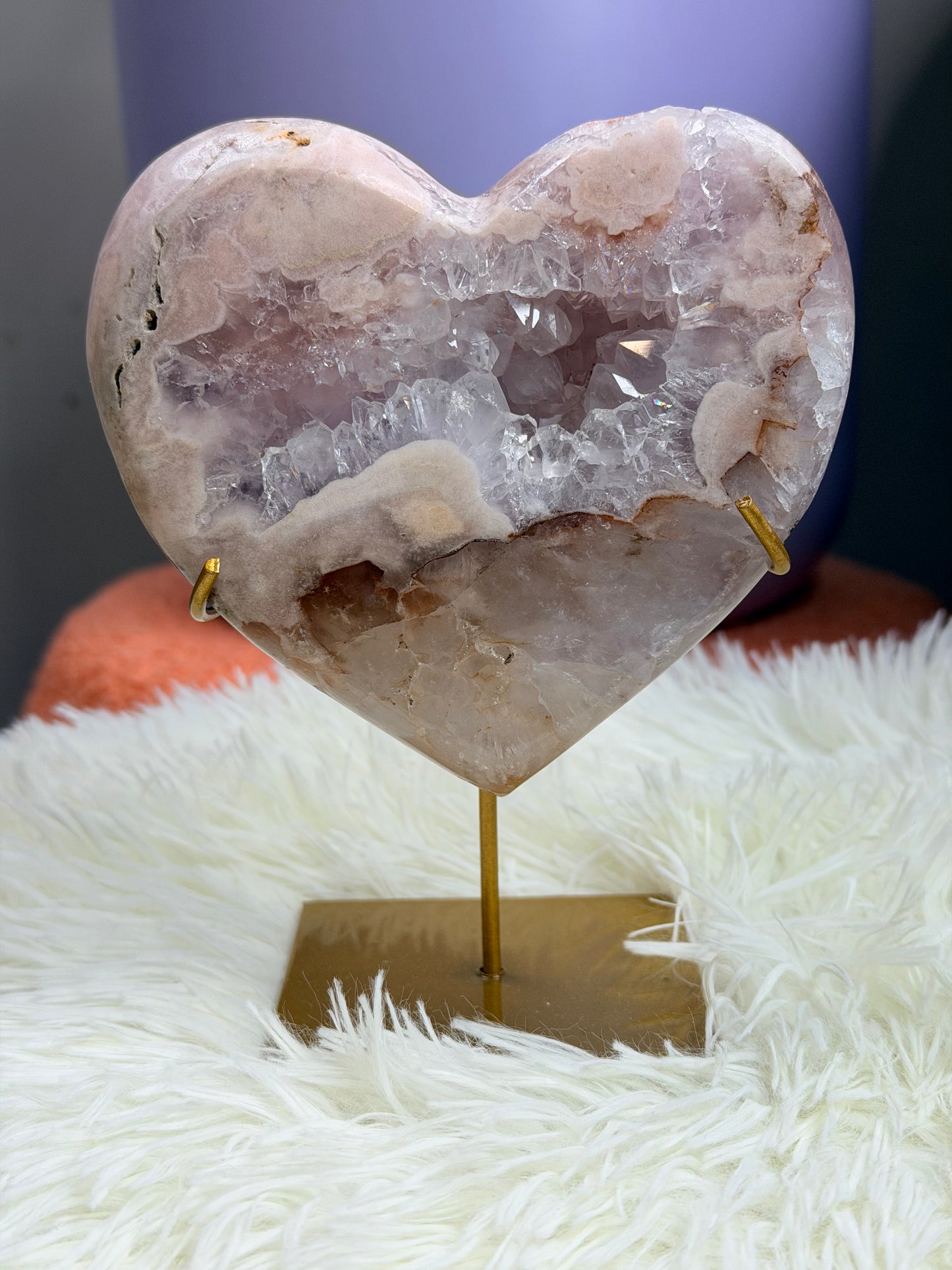 Pink Amethyst heart 16