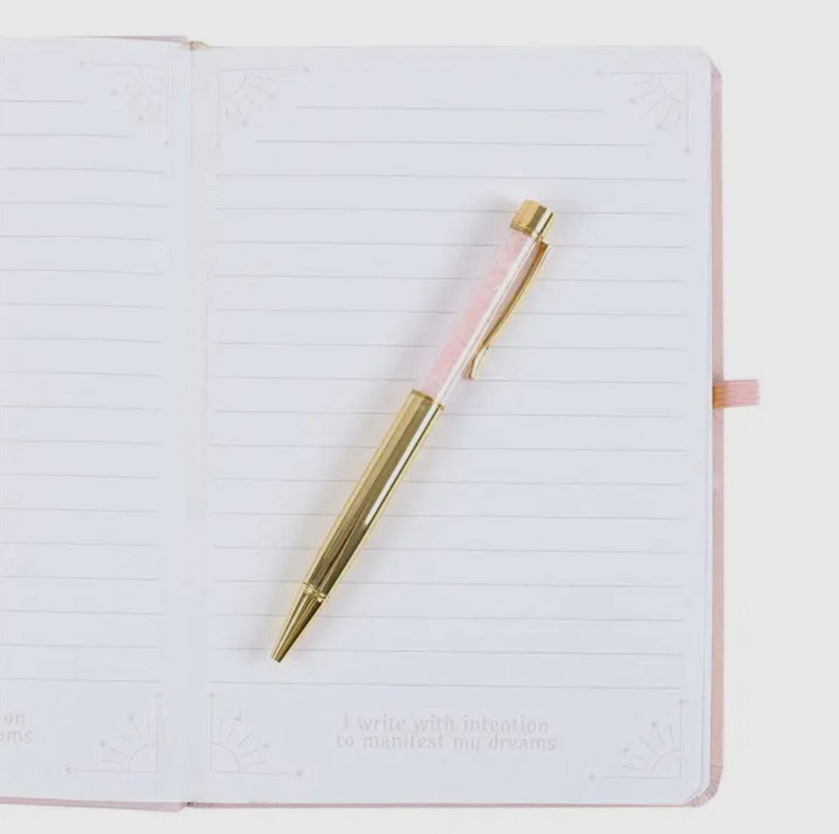 Goddess Energy A5 Manifestatie Dagboek en Rozenkwarts kristallen pen