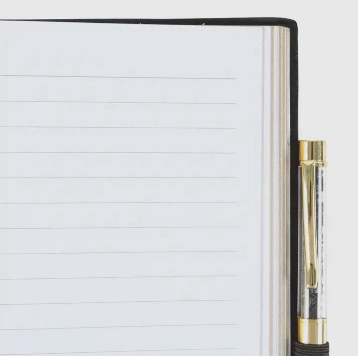 Astrologie Wheel Journal met zwarte Obsidiaan pen