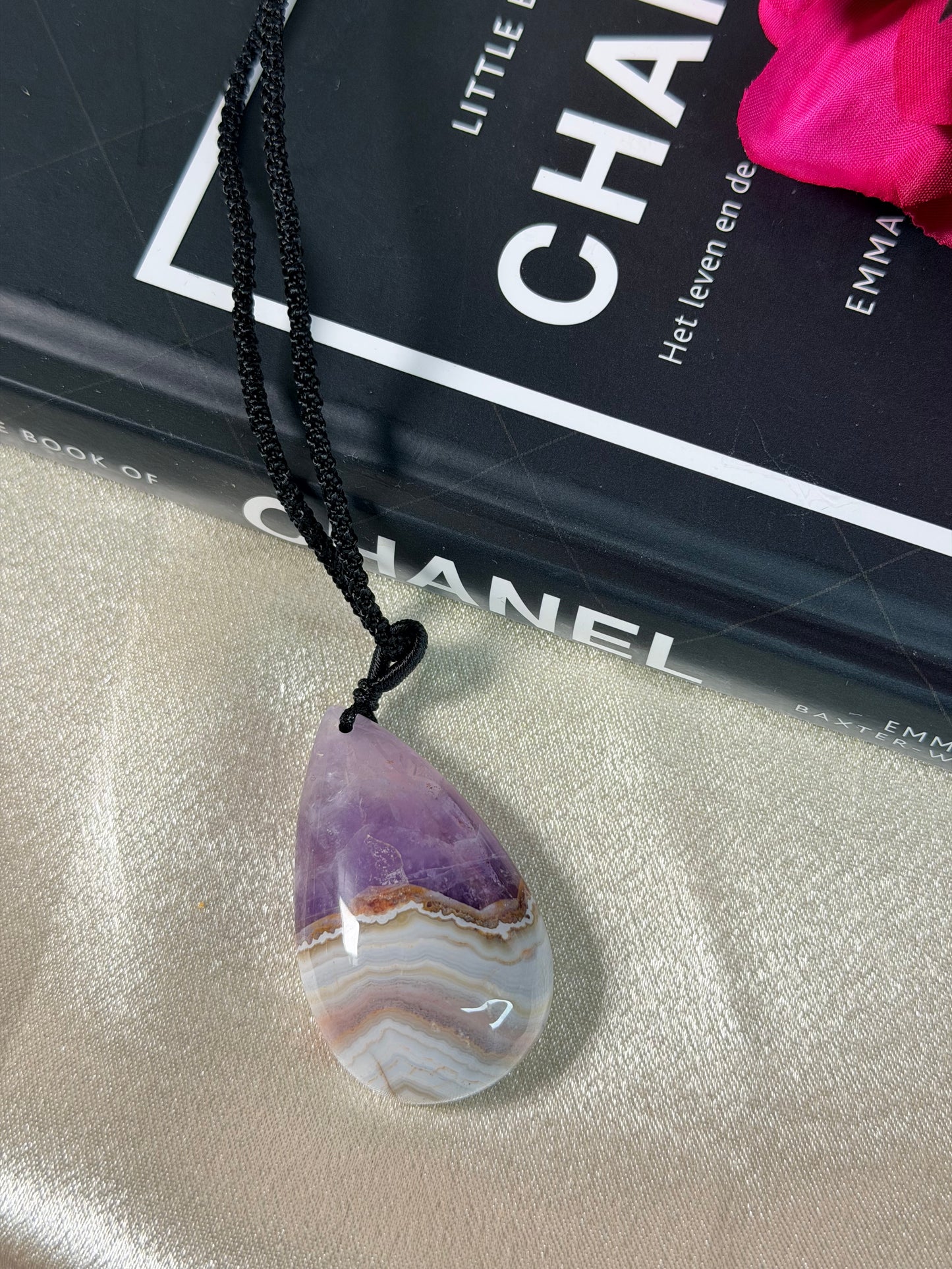 Amethist met Crazy Lace Agaat ketting A5
