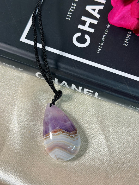Amethist met Crazy Lace Agaat ketting A5
