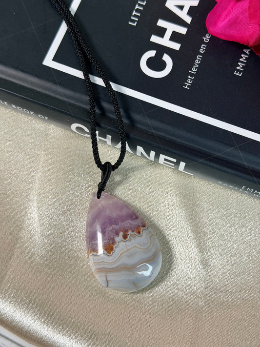 Amethist met Crazy Lace Agaat ketting A8