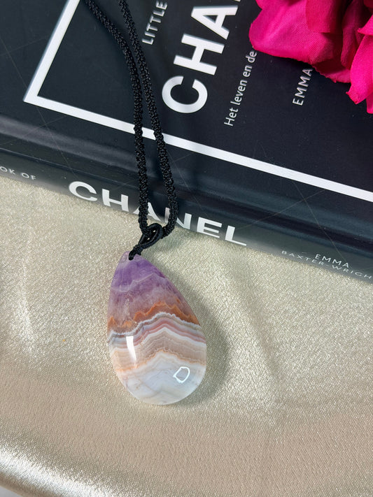 Amethist met Crazy Lace Agaat ketting A7