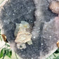 Amethyst heart on stand with Calcite 89A