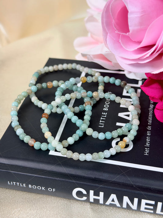 Caribbean blue Calciet armband 6mm