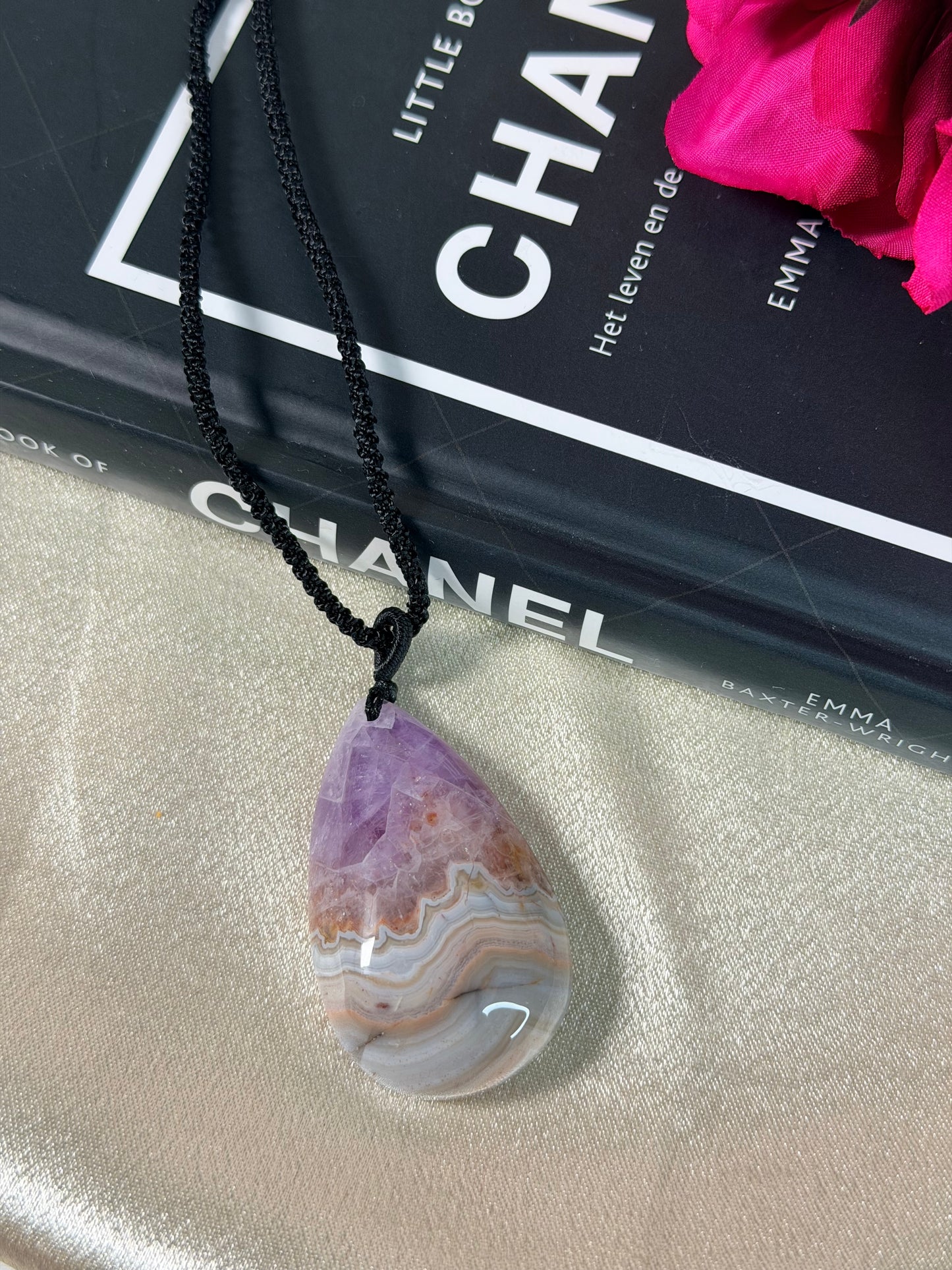 Amethist met Crazy Lace Agaat ketting A3
