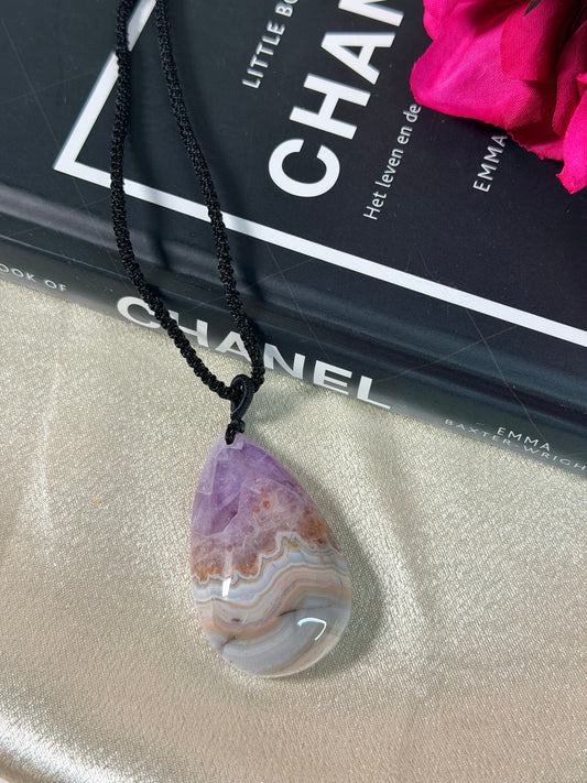Amethist met Crazy Lace Agaat ketting A3