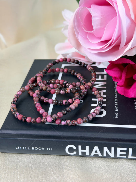 Rhodoniet armband 6mm