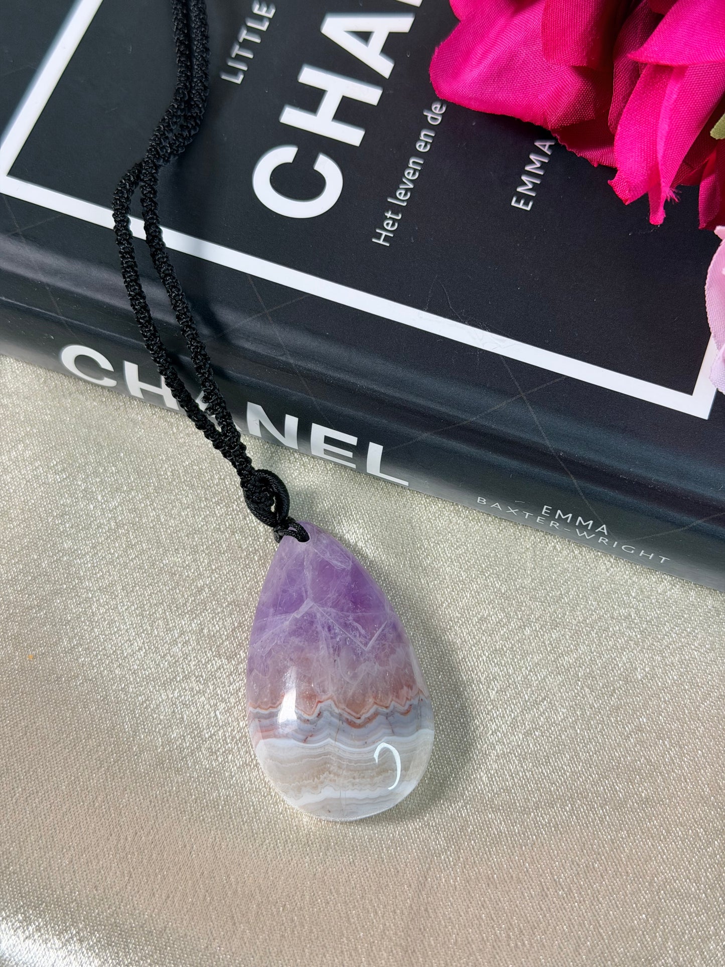 Amethist met Crazy Lace Agaat ketting A6