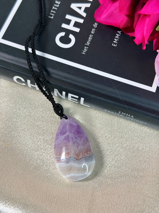 Amethist met Crazy Lace Agaat ketting A6