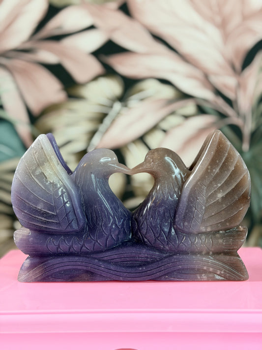 Lepidolite swans