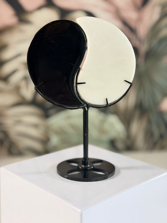 Yin Yang klein (Weiße Jade und Obsidian) 1