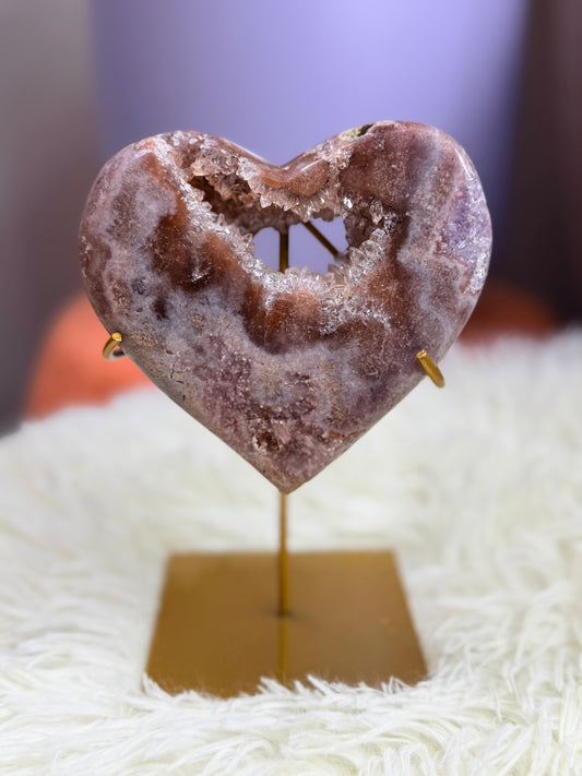 Roze Amethist hart 3