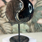 Yin Yang Heart Large (Silver Obsidian and Obsidian)