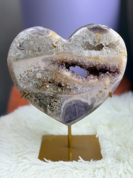 Roze Amethist hart 32