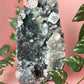 Chalcedony on a stand with Apophyllite 25c