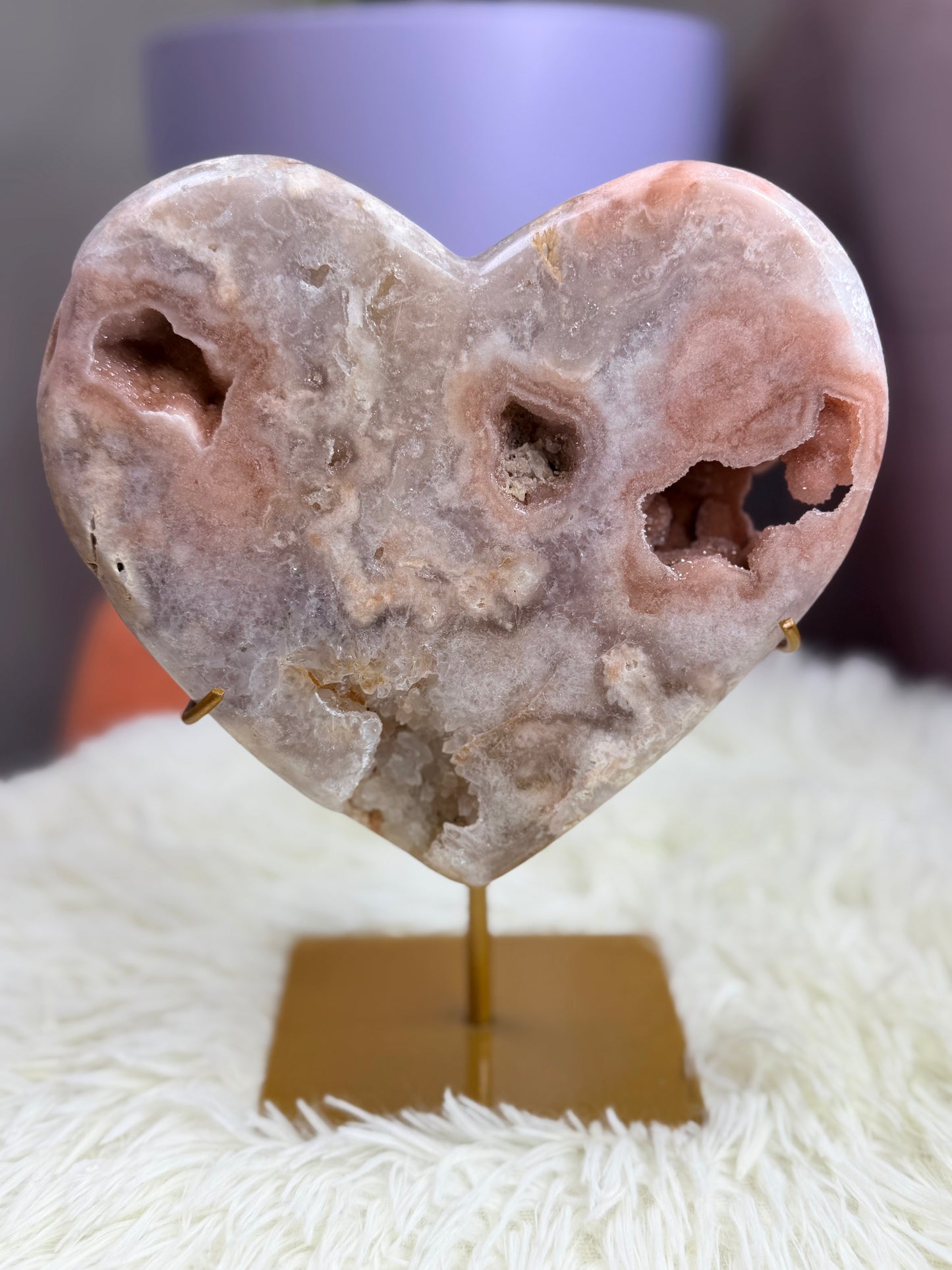 Pink Amethyst heart 30