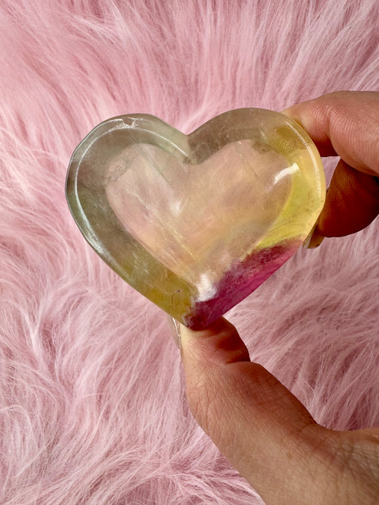 Regenboog Fluoriet hart schaal 44