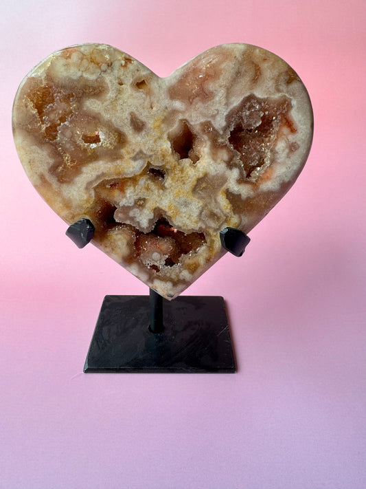 Roze Amethist hart 4