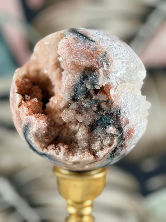 Roze Amethist bol 5R (met groene Jaspis)