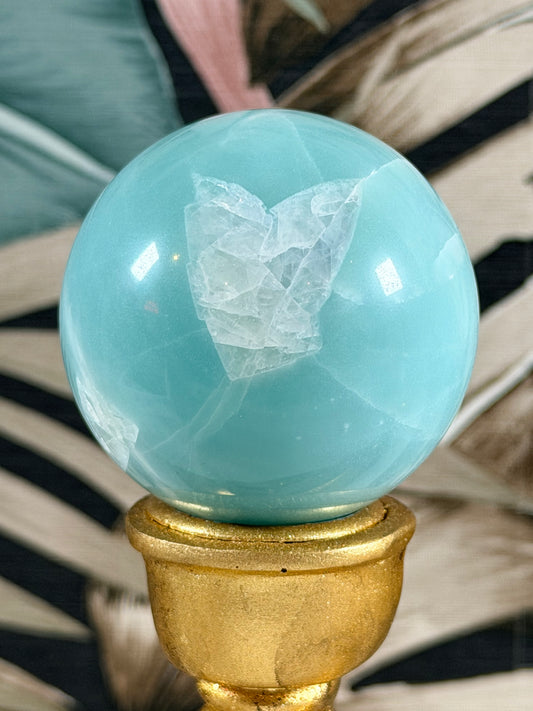 Karibischer Blauer Calcit Kugel 7C