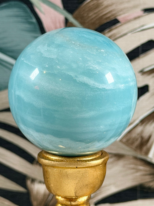 Karibischer Blauer Calcit Kugel 9C