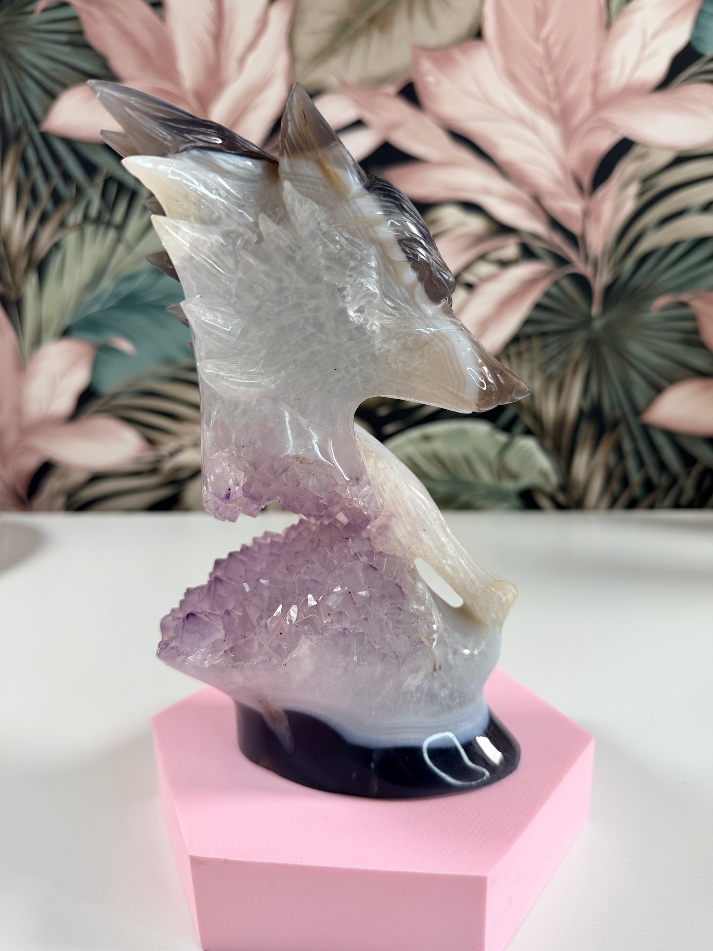 Agaat met Amethist wolf