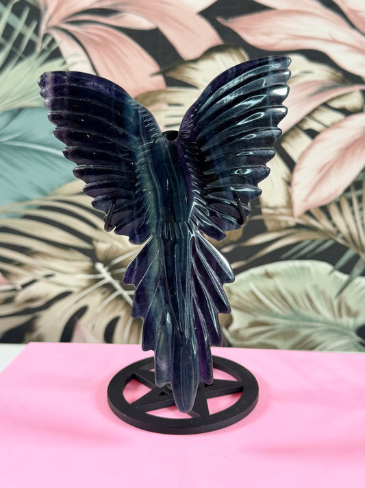 Fluoriet vogel op standaard 3