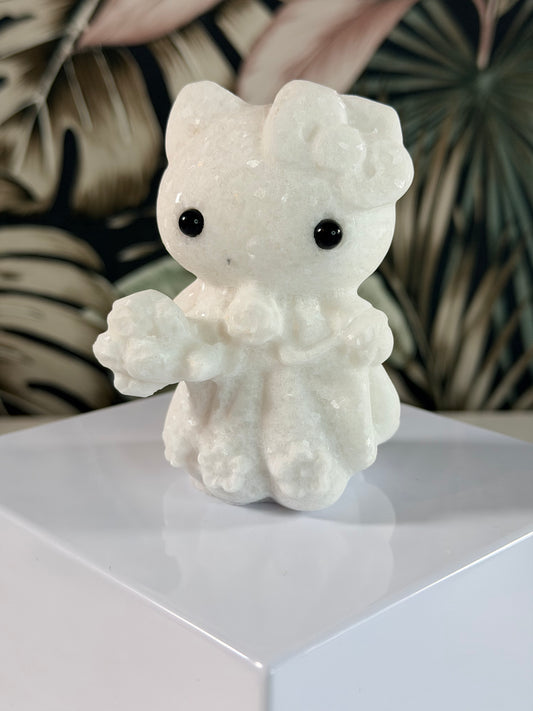 Weiße Jade Hello Kitty