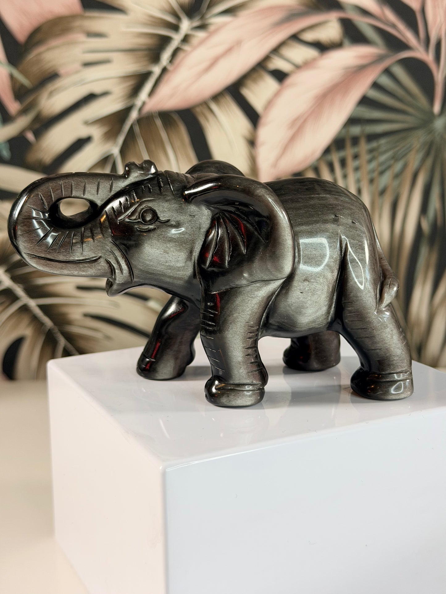 Zilver Obsidiaan olifant 3
