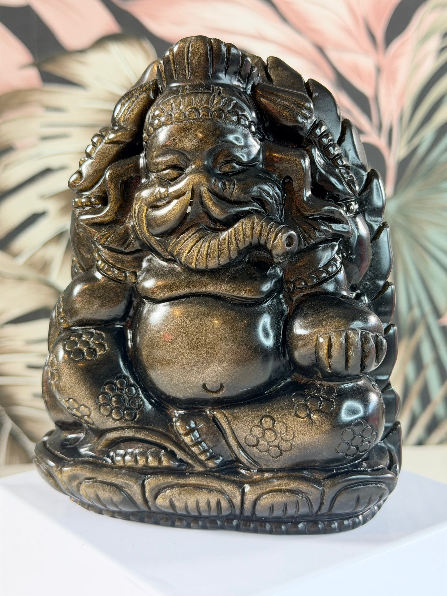 Goud Obsidiaan Ganesh