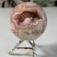 Flower Agate with Pink Amethyst Sphere 2